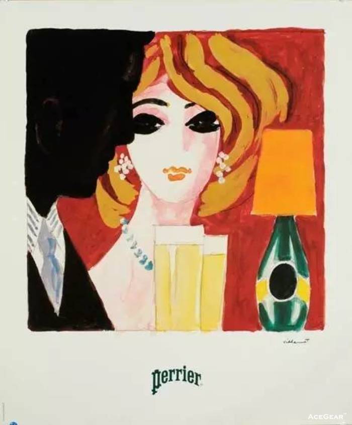 "Perrier cocktail Mondaine" ，创作者Villemot，1970